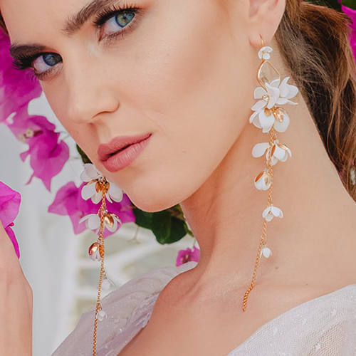 Miniatiūra: ALYSSA Pink Bridal Earrings