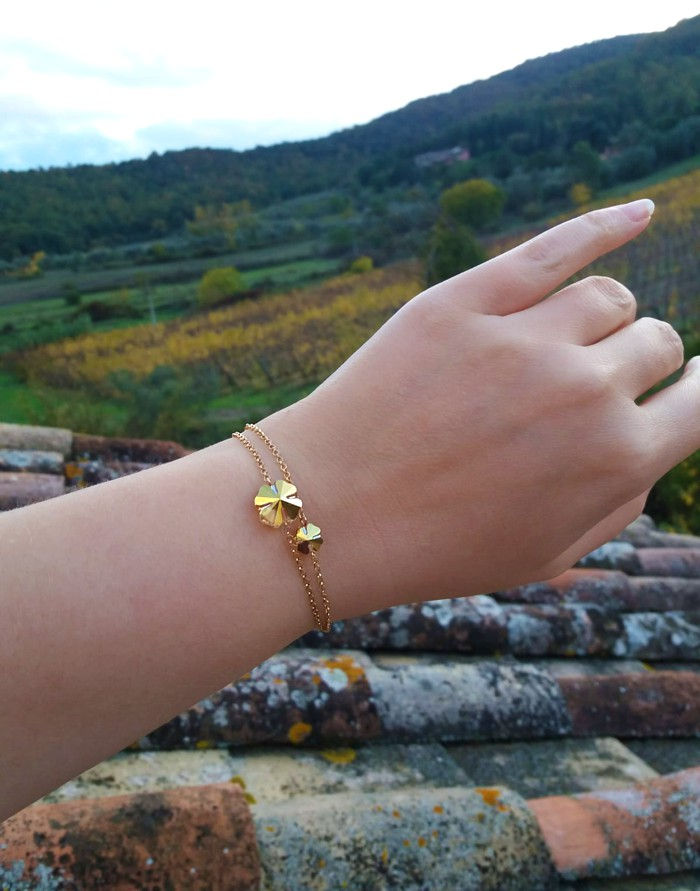 Thumbnail: LUCKY Metallic Sunshine Gold Swarovski Crystal Bracelet