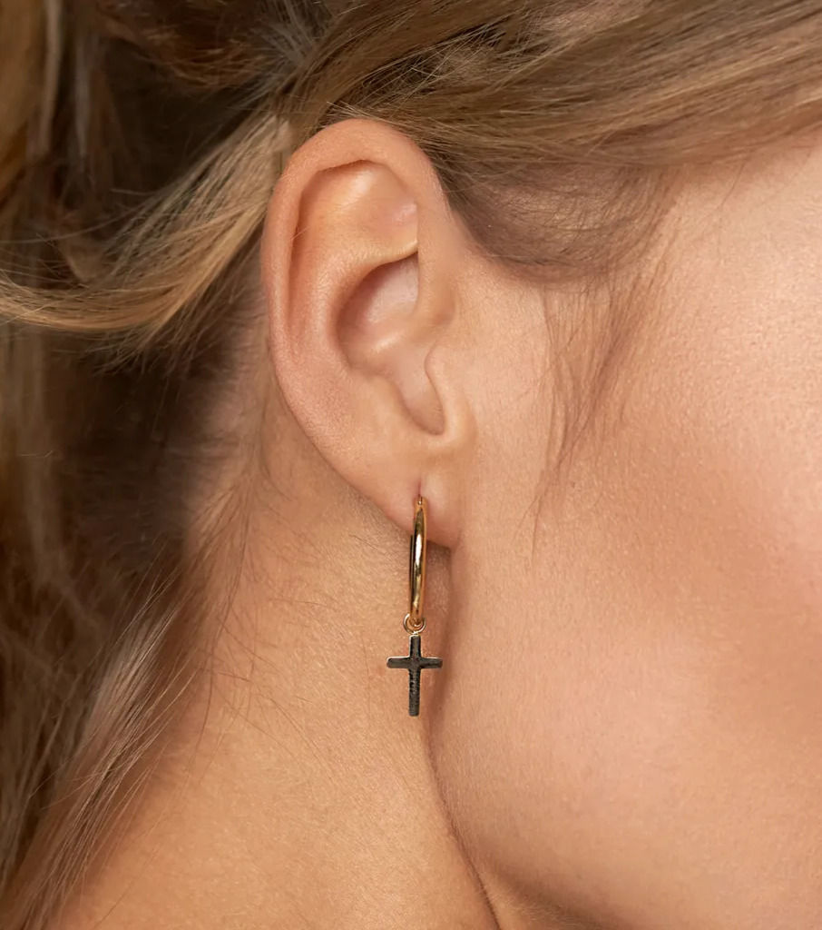 Thumbnail: CROSS Gold Hoogie Earrings