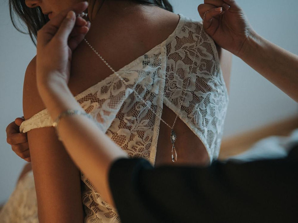 VIVIENNE Double Vintage Retro Style Swarovski Crystal Wedding Back Necklace - Touch of Venus Jewellery