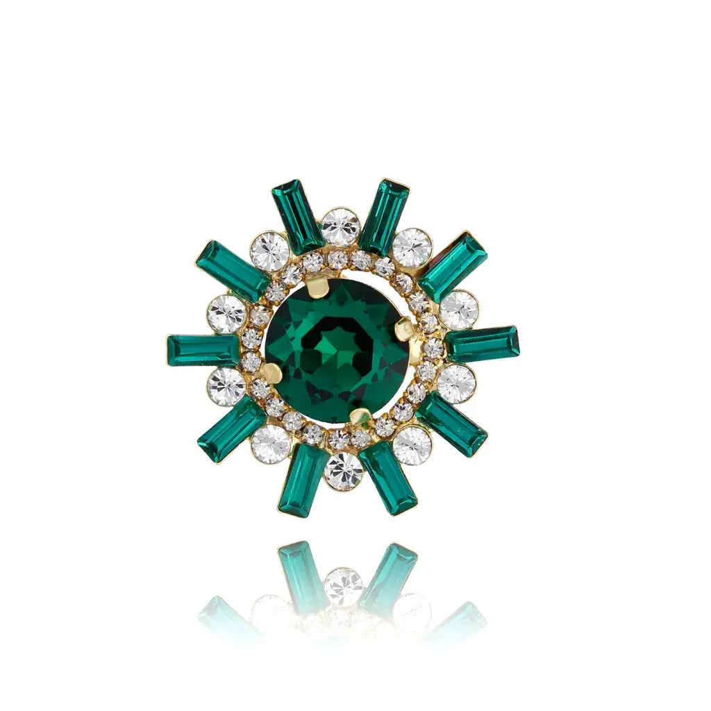 ALITHA Crystal Green Brooch