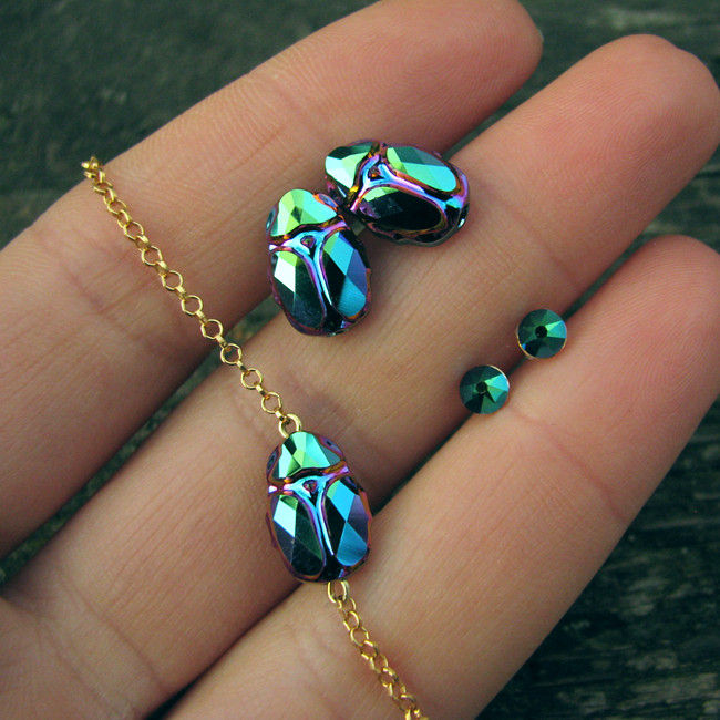 Thumbnail: SCARABAEUS Green 24kt Gold Bracelet