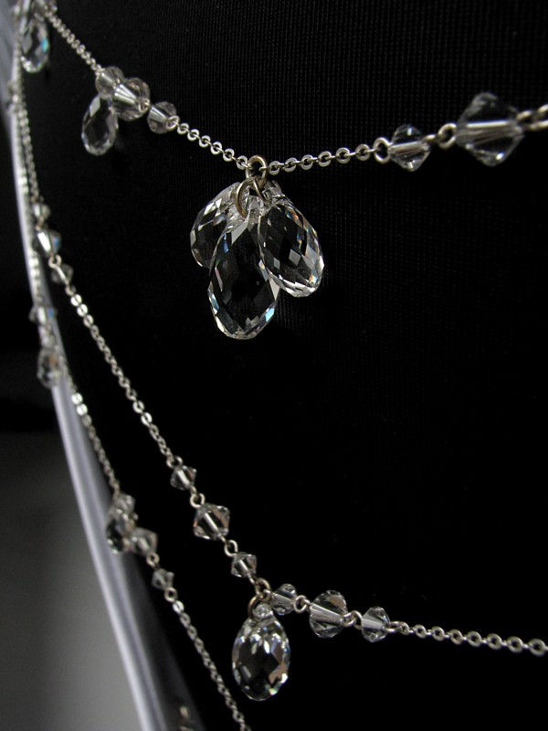 Miniatura: GRACE Web-styled Back Necklace with Swarovski Clear Crystals