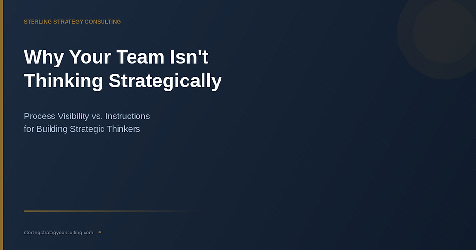 Why Your Team Isn't Thinking Strategically (And What to Do About It)