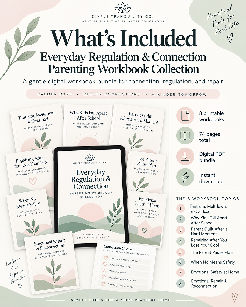 What's included in the Everyday Regulation and Connection Parenting Workbook Collection