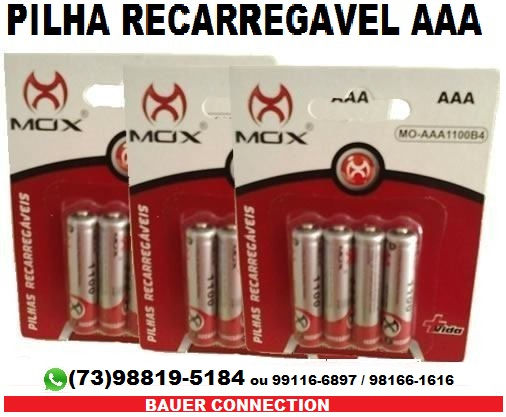 Pilha Bateria Recarregável AAA