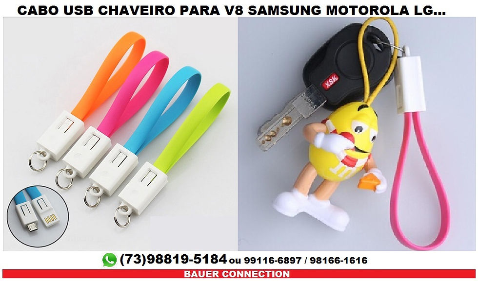 CABO USB CHAVEIRO PARA V8