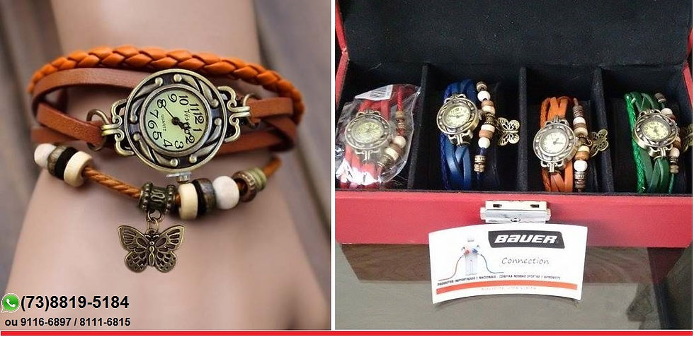 Relógio De Couro Estilo Bracelete.