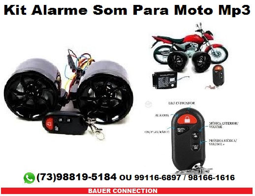 Alarme e Som P/ Moto Com MP3