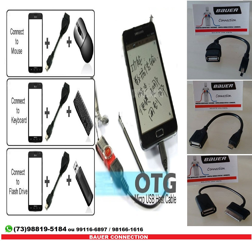 Cabo micro USB otg.