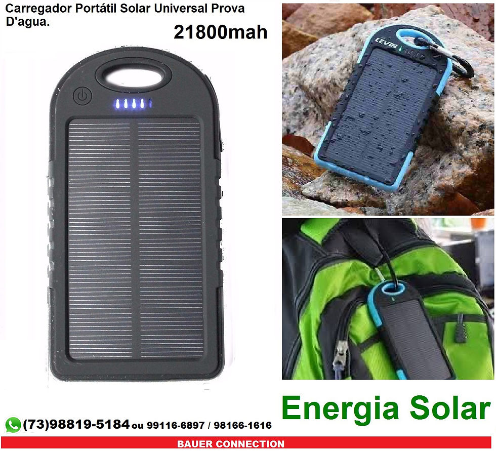 Carregador Portátil Solar Universal