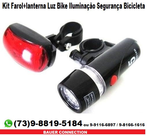 Kit Luz Para Bike Com Farol 5 Leds