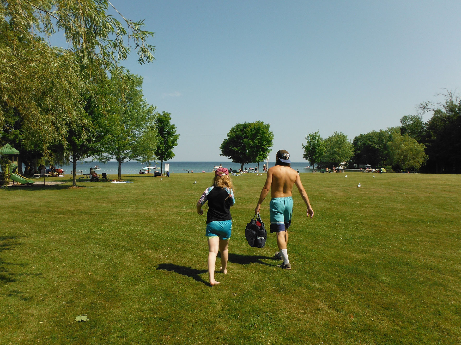 Arriving at our favourite beach!