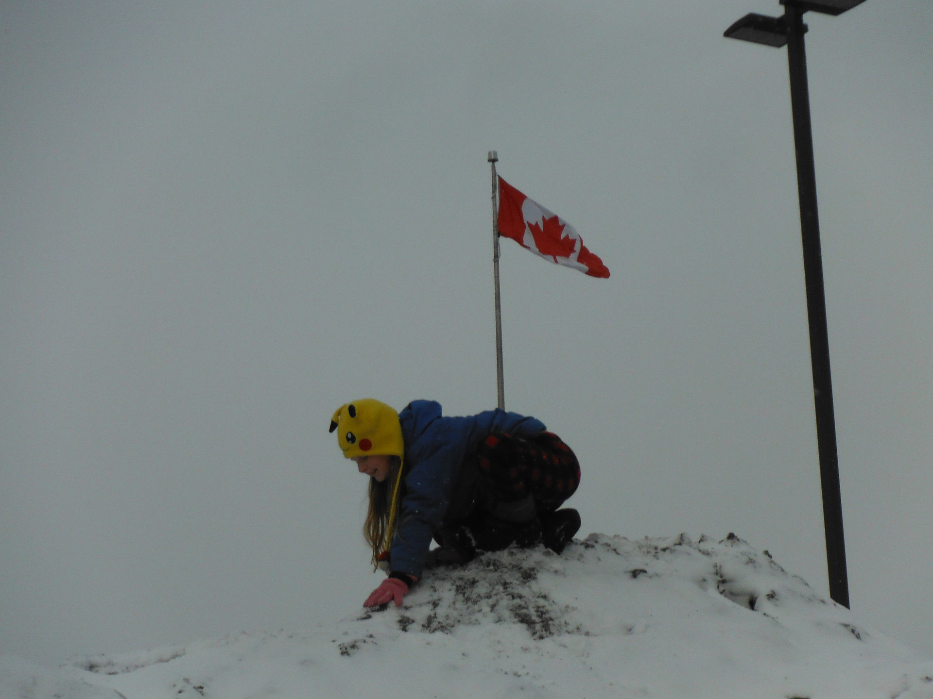 Yes we can play on the snowpile!