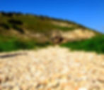 Smooth stones in the dried riverbed at the Valley of Elah where David conquered the giant