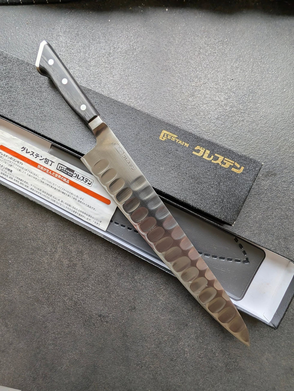 Miniaturebillede: Glestain Gyuto 300mm rustfri stål.