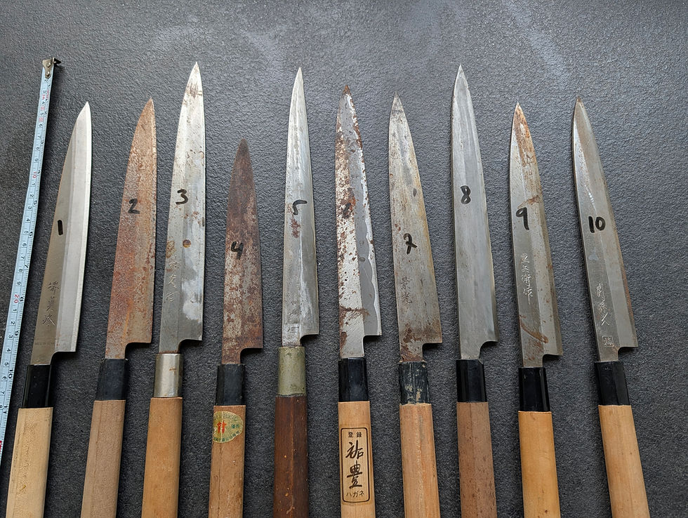 Miniaturebillede: Renoveringsknive Yanagiba #1-10 (pris pr stk)