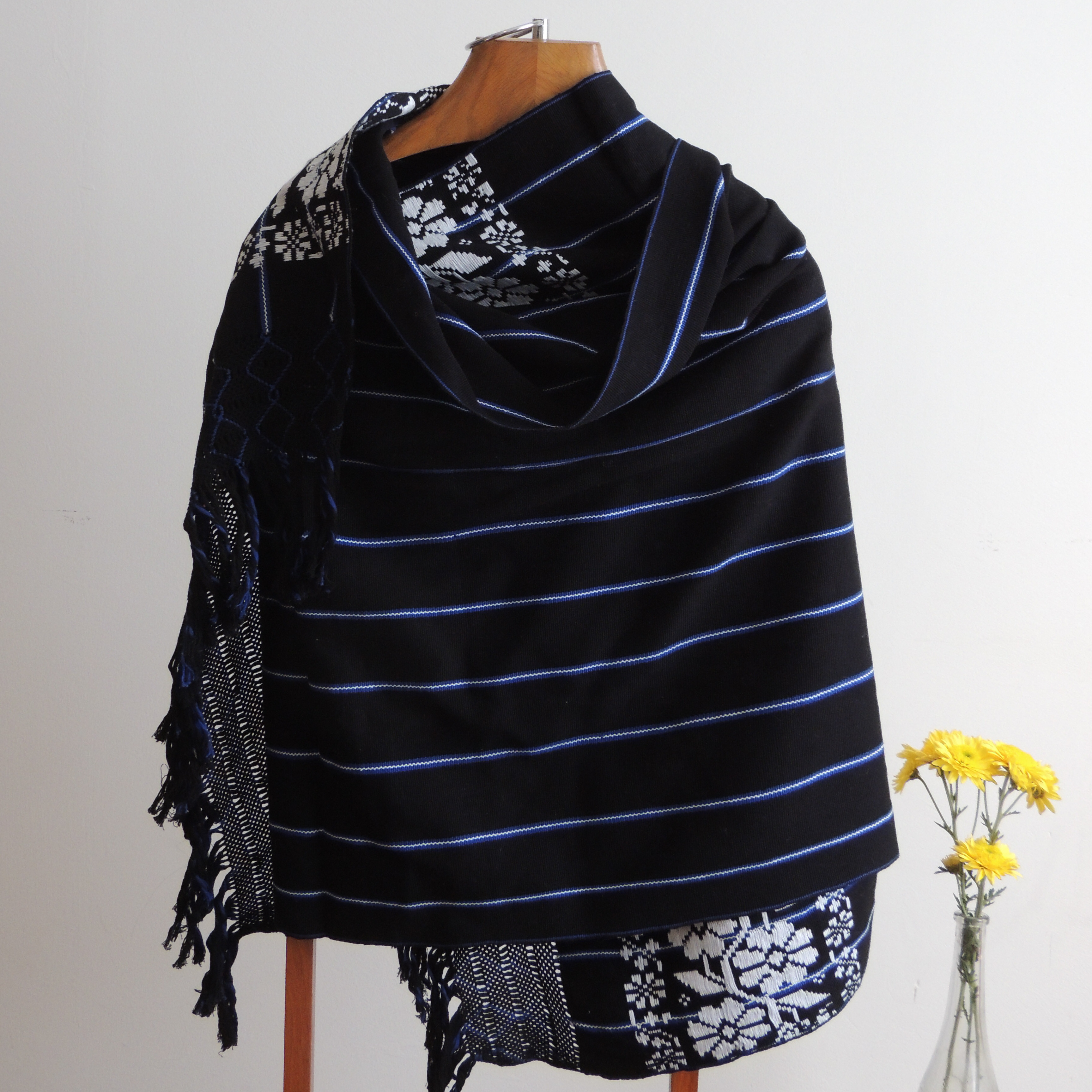 Rebozo Tradicional Brocado Purhépecha