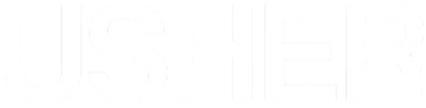 Usher logo white with transparent backgr