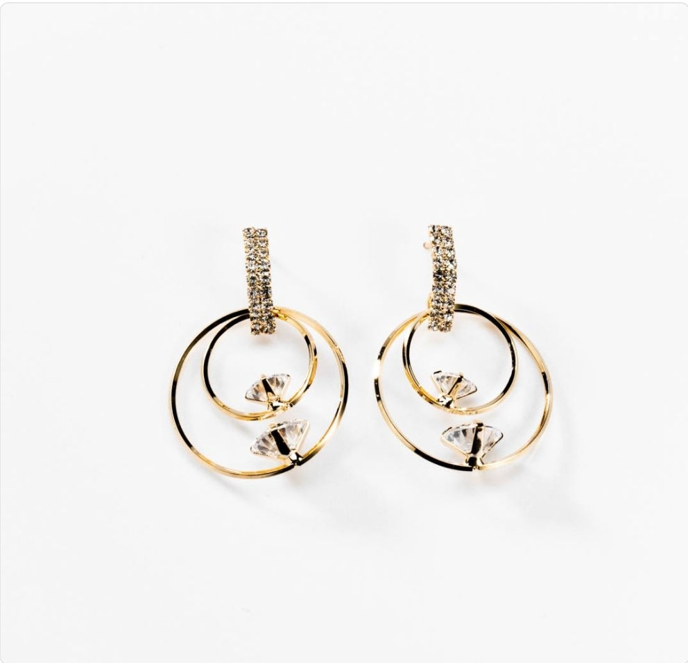 Pendants d'oreilles jeux de lumière plaqués or 24 carats BIGOD206