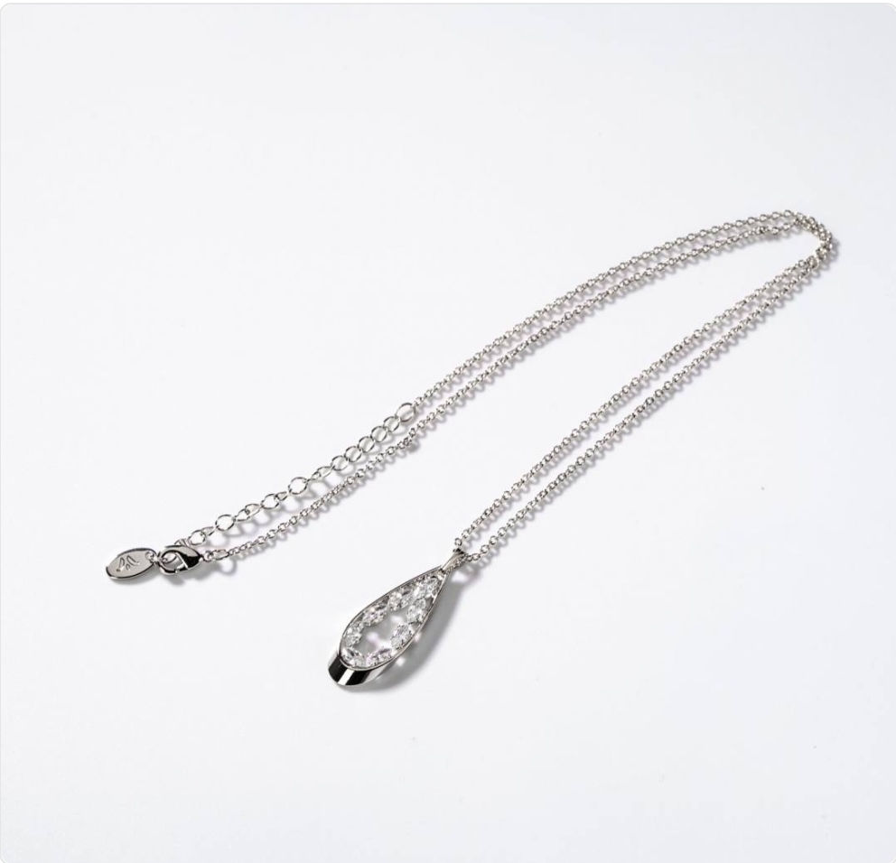 Parure larmes brillantes métal rhodié BIGCD049