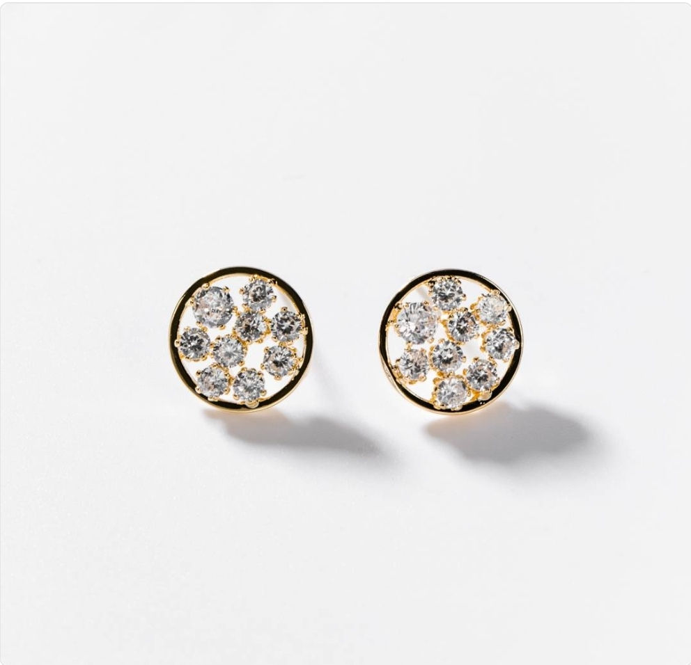 Boucles d'oreilles petits cercles plaquées or 24 carats BIGOD189