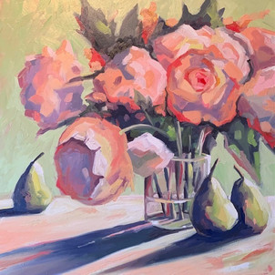 Bouquet in Pink in oil