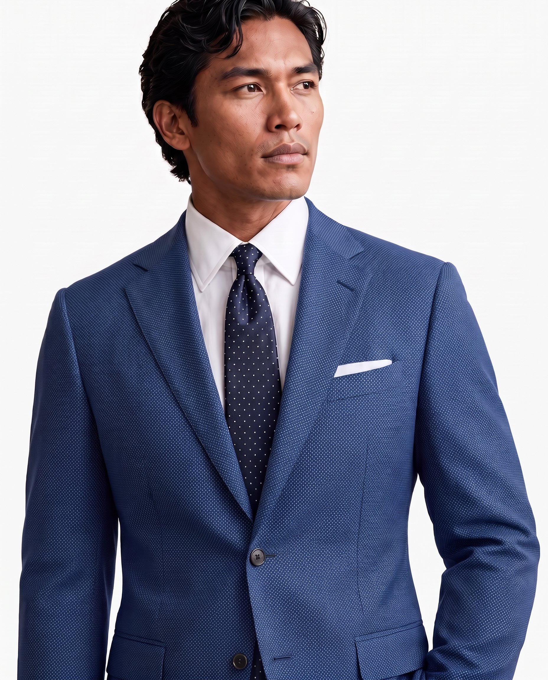 FE Royal Blue Three-Piece Pinhead Suit