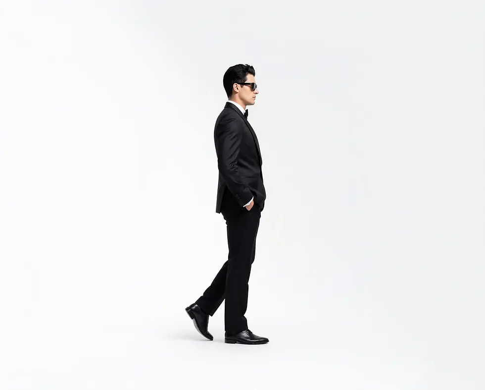 Thumbnail: Black Three-Piece Slim Fit Shawl Lapel Tuxedo