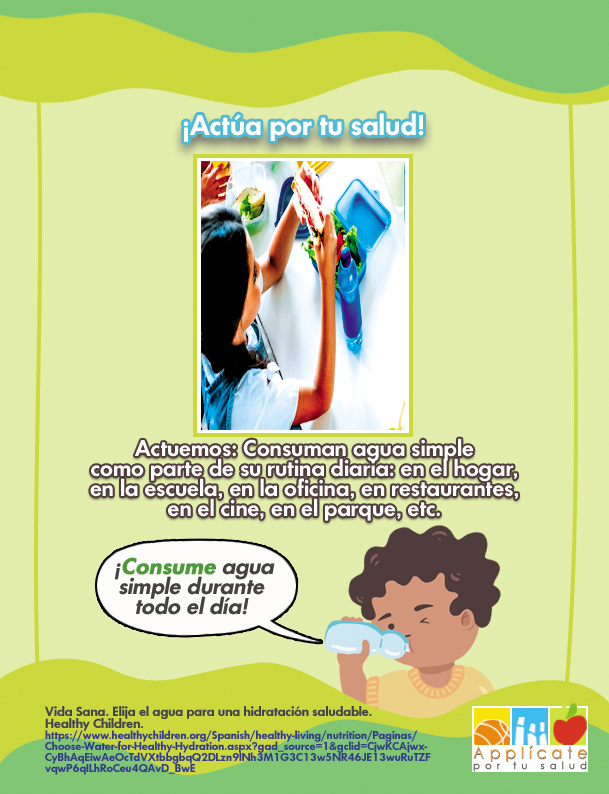 ¡Tomen agua simple! No aporta calorías