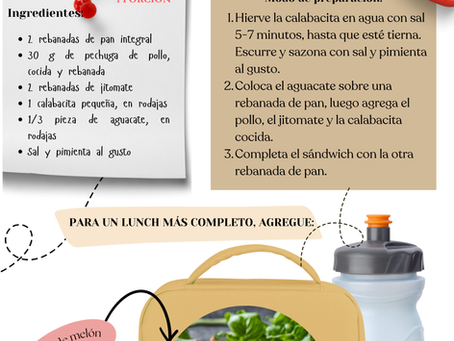 ¡Te enviamos ejemplo de un lunch escolar saludable!