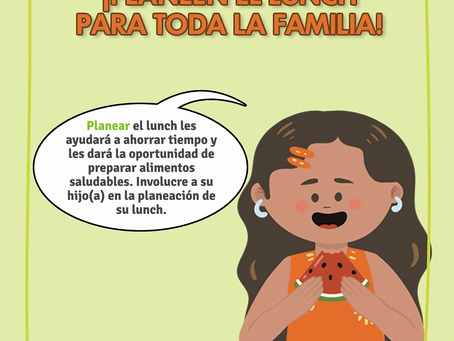 ¡Planea el lunch para tu hijo(a) y familia!