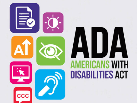 ADA Americans with Disabilities Act; icons representing accessibility