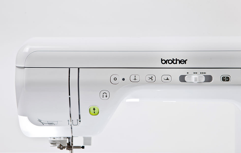 Thumbnail: Functions buttons and speed control on the Brother VQ2 sewing and quilting machine