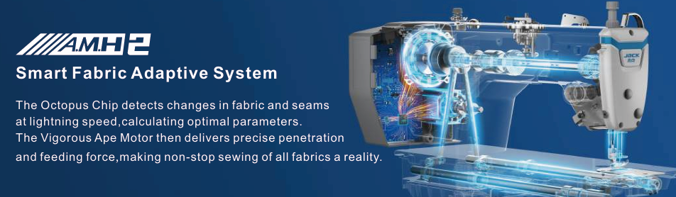 Thumbnail: Smart fabric adaptive system on the Jack industrial A5e B AMH2 sewing machine