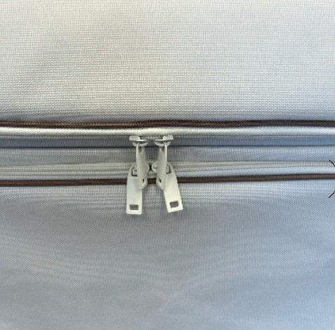 Thumbnail: Cream with coffee trim double zip on medium sewing machine trolley bag from Horn