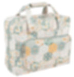 Sewing machine bag with a zipped pocket with a Bee Hive Patchwork print in Spring Colours from Hobbygift