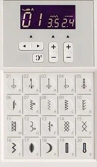 Thumbnail: Buttons and stitch selection on the Sewist 740DC janome sewing machine