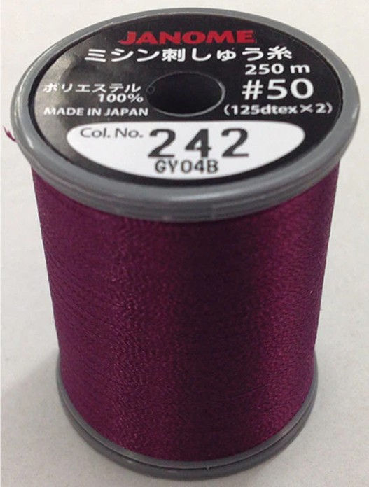 Burgandy colour 242 Janome embroidery Thread