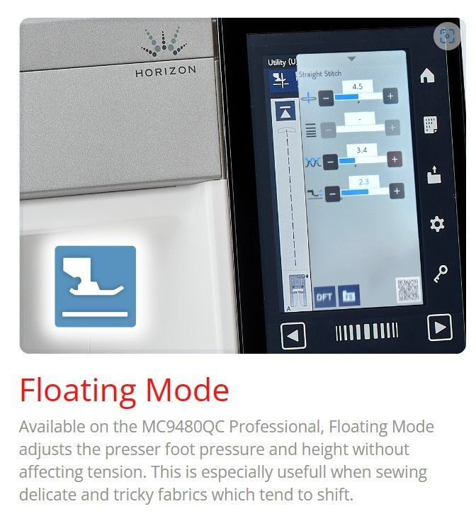 Thumbnail: touch screen with written info on Janome MC9480 QC