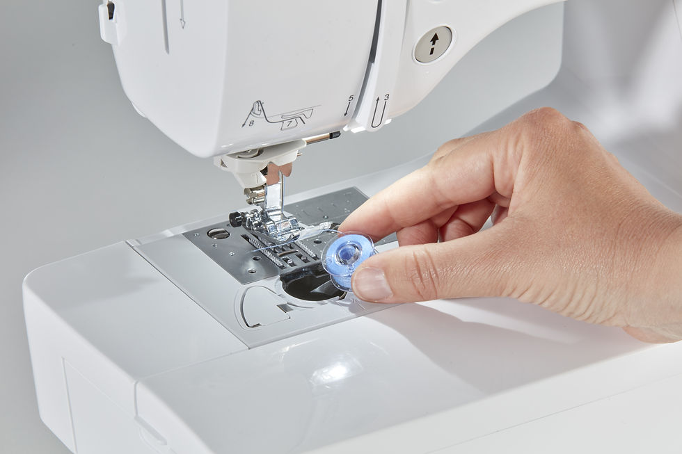 Thumbnail: putting the bobbin into the easy set drop in bobbin system