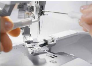 Thumbnail: swivel presser foot on the Bernina L850 overlocker