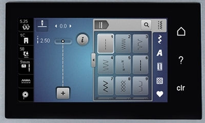 Thumbnail: display touch screen on the Bernina 570 QE sewing machine