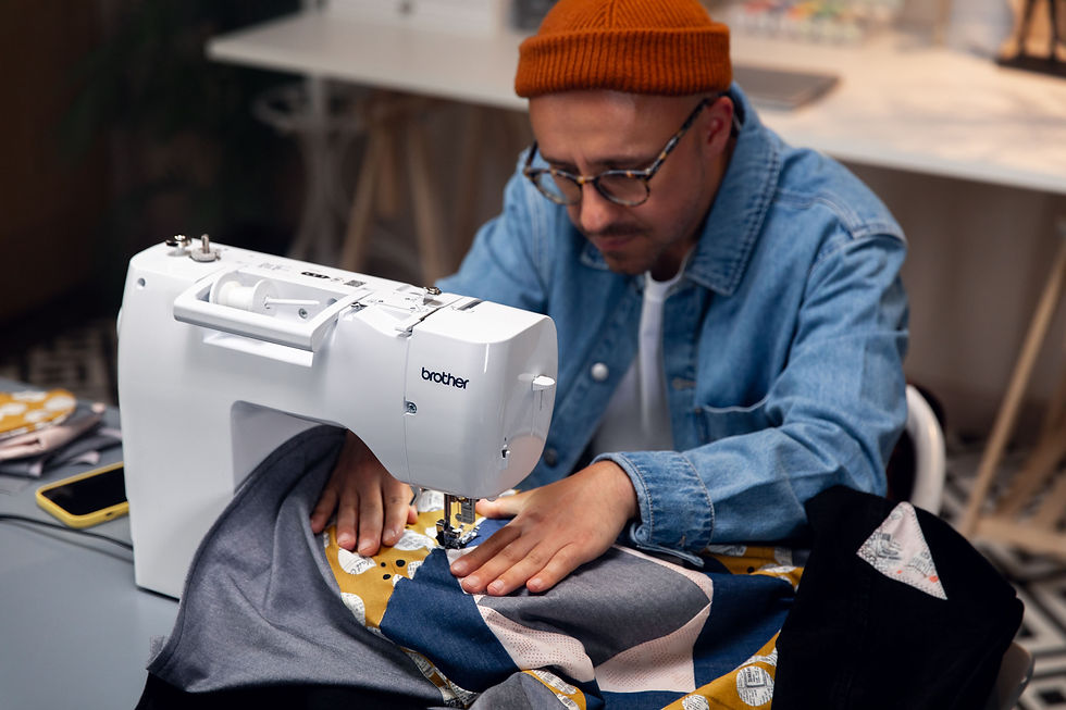Thumbnail: person sewing on the Brother Innovis A65 sewing machine