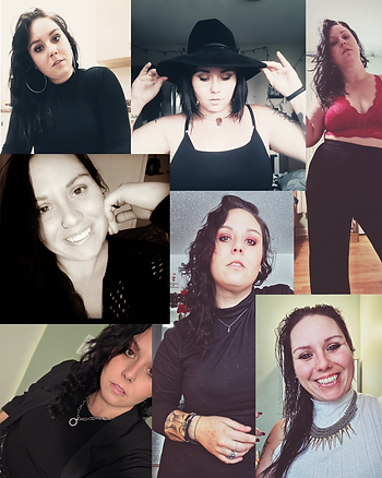 A collage of selfies of a woman