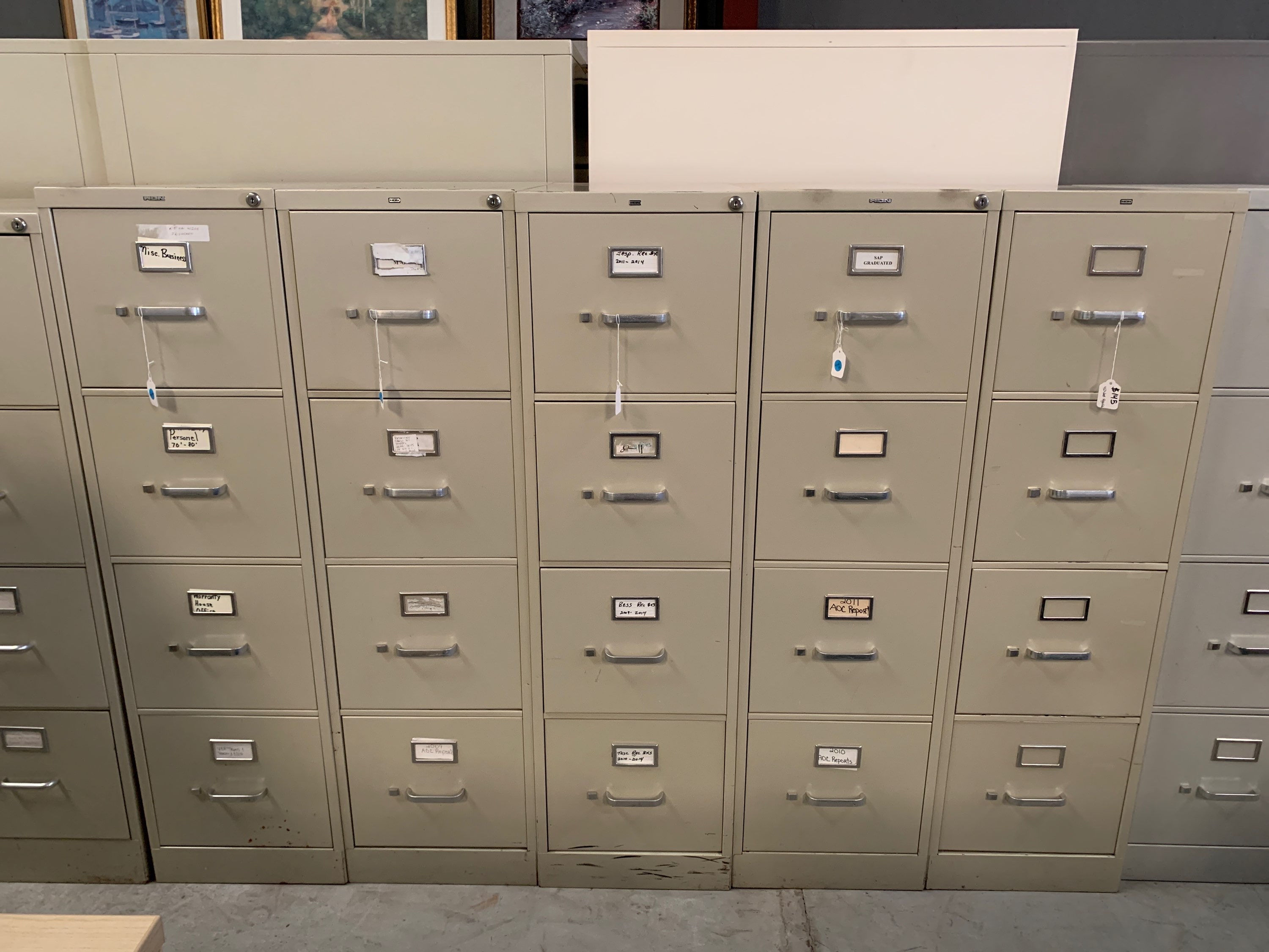 Hon four-drawer vertical letter filing cabinet