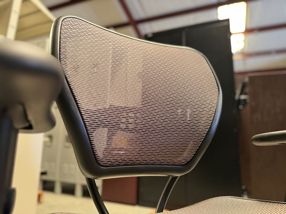 Thumbnail: Black & Brown Mesh Back Chair. Mesh seat