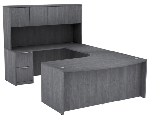 Thumbnail: Bow Front Extended Worksurface U Desk w/Hutch Full