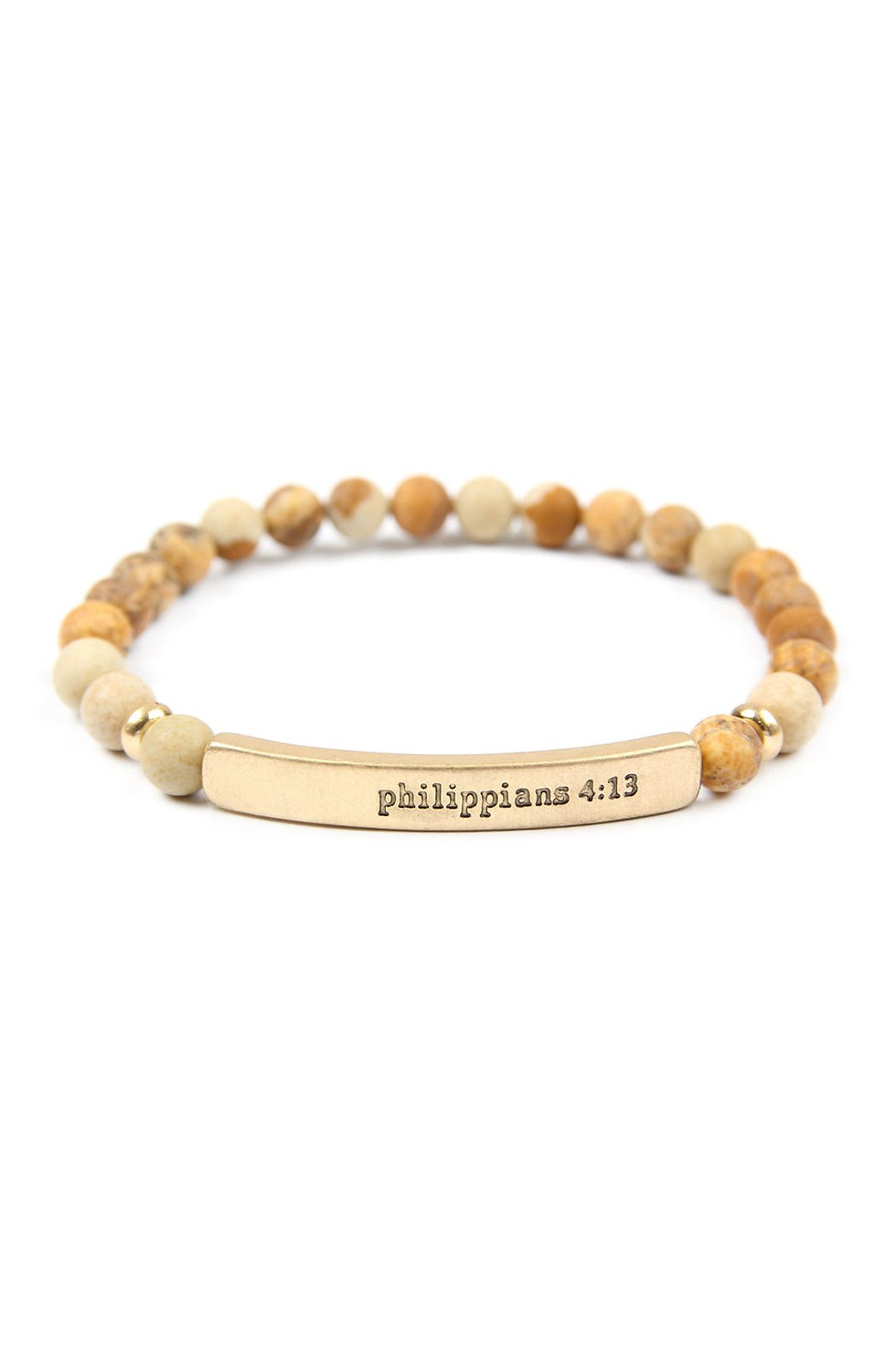 Thumbnail: "Philippians 4:13" Natural Stone Stretch Bracelet