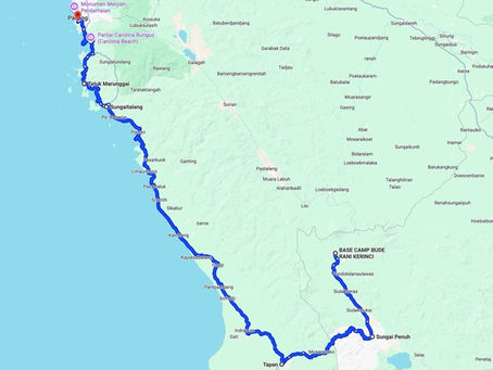 Kerinci to Bukit Tapan to Padang by motorcyle